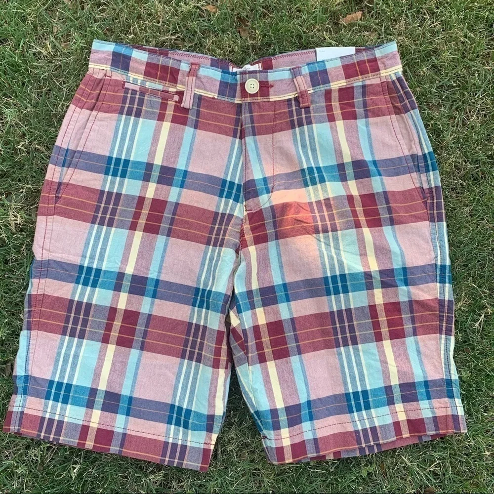 Land’s End Canvas Madras Bermuda Shorts NWT 30